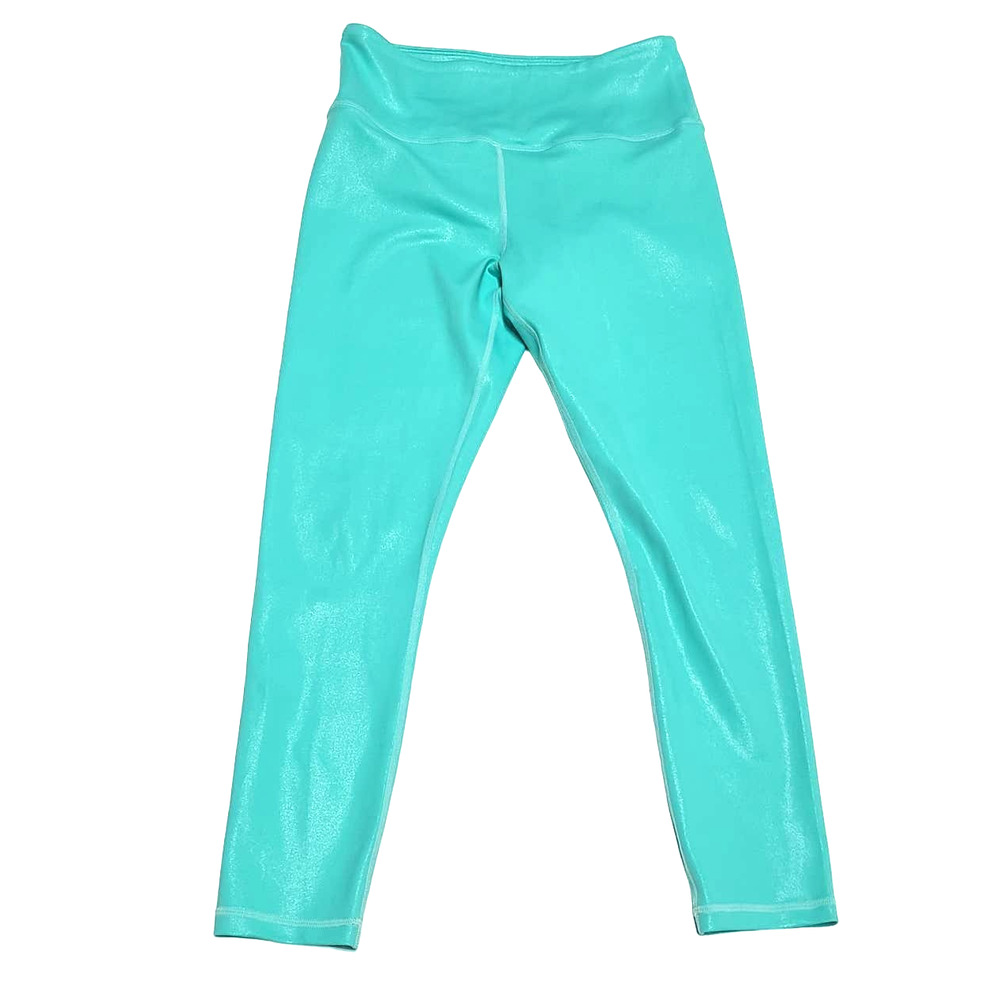 Zyia Active Light n Tight 7/8 leggings turquoise metallic women's 6-8 high-rise